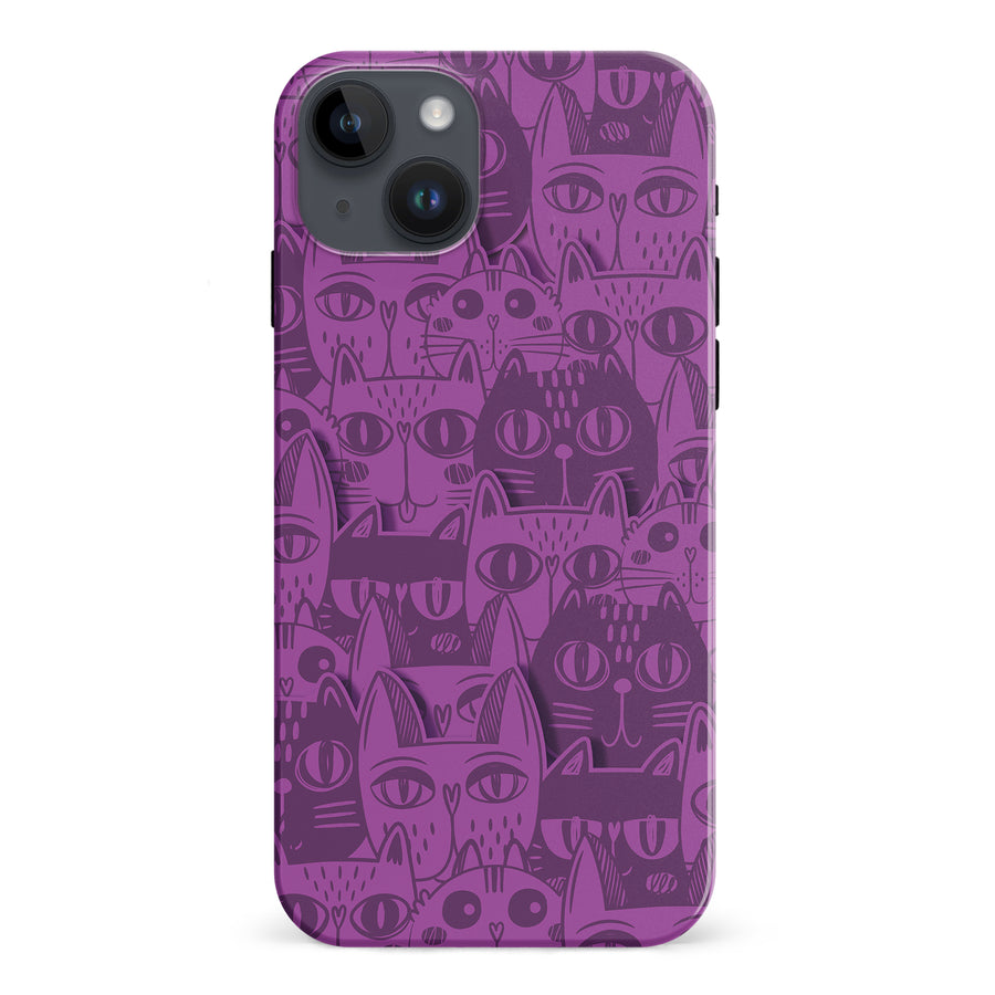 Abstract Cats Art Cat Phone Case - Purple