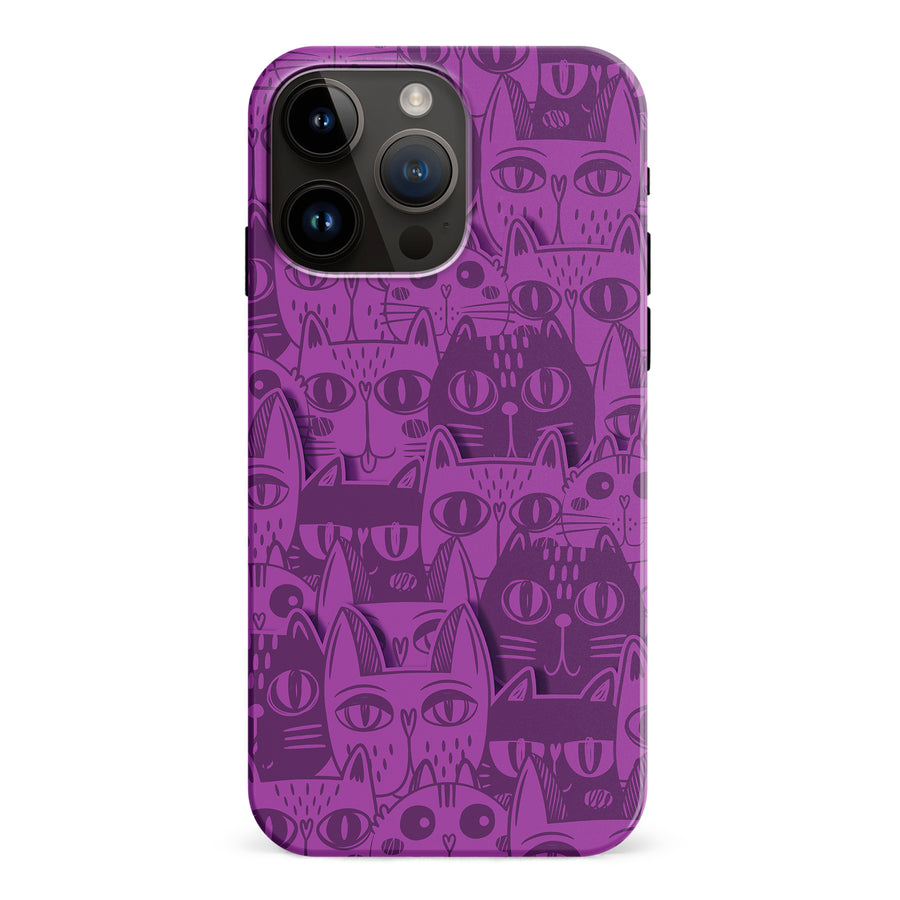 Abstract Cats Art Cat Phone Case - Purple