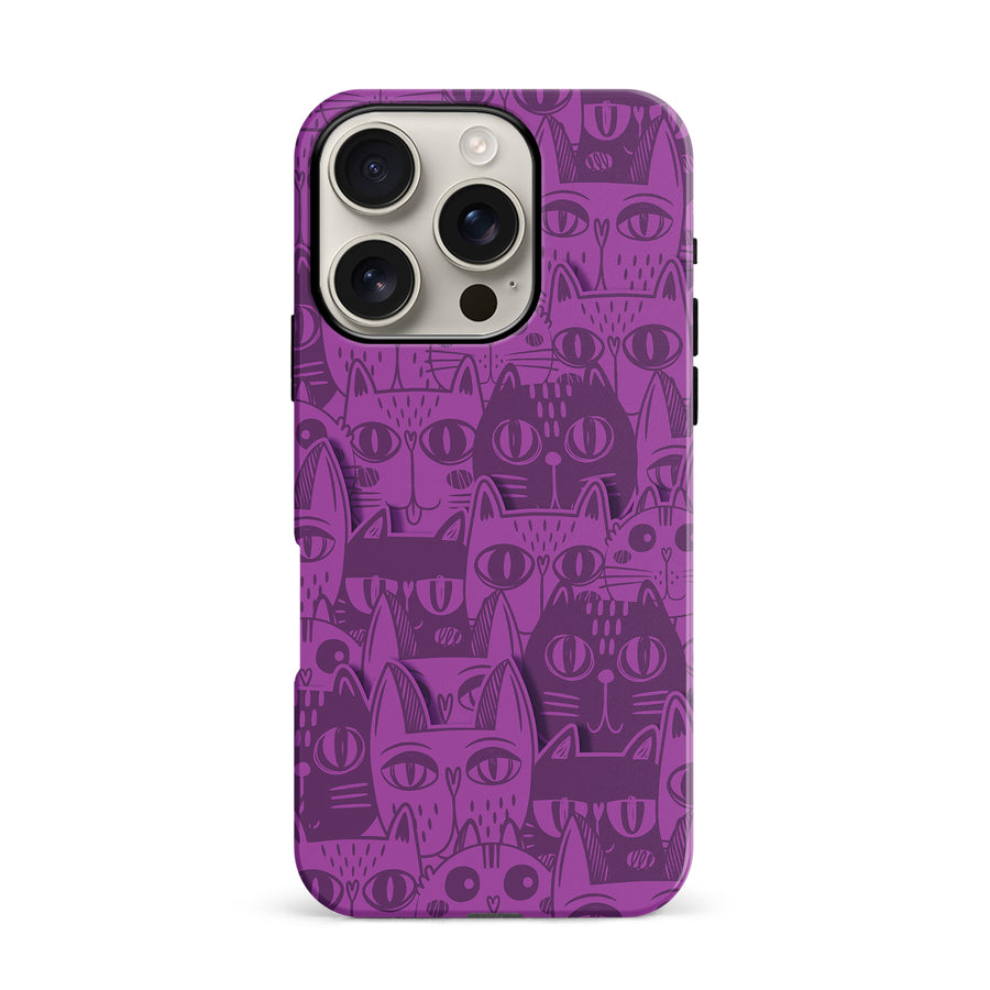 Abstract Cats Art Cat Phone Case - Purple