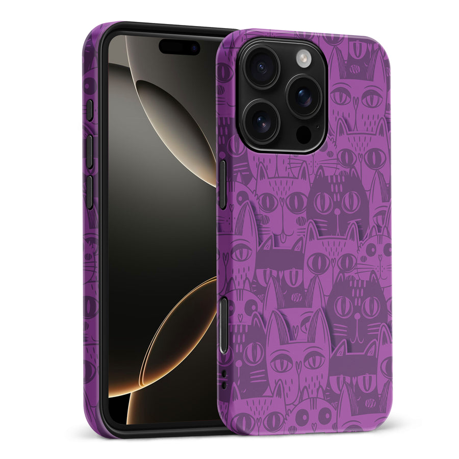 Abstract Cats Art Cat Phone Case - Purple