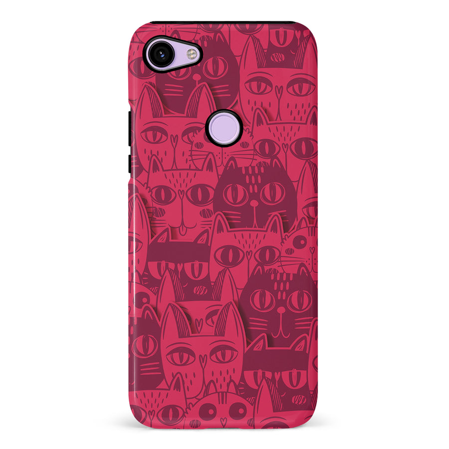 Abstract Cats Art Cat Phone Case - Red