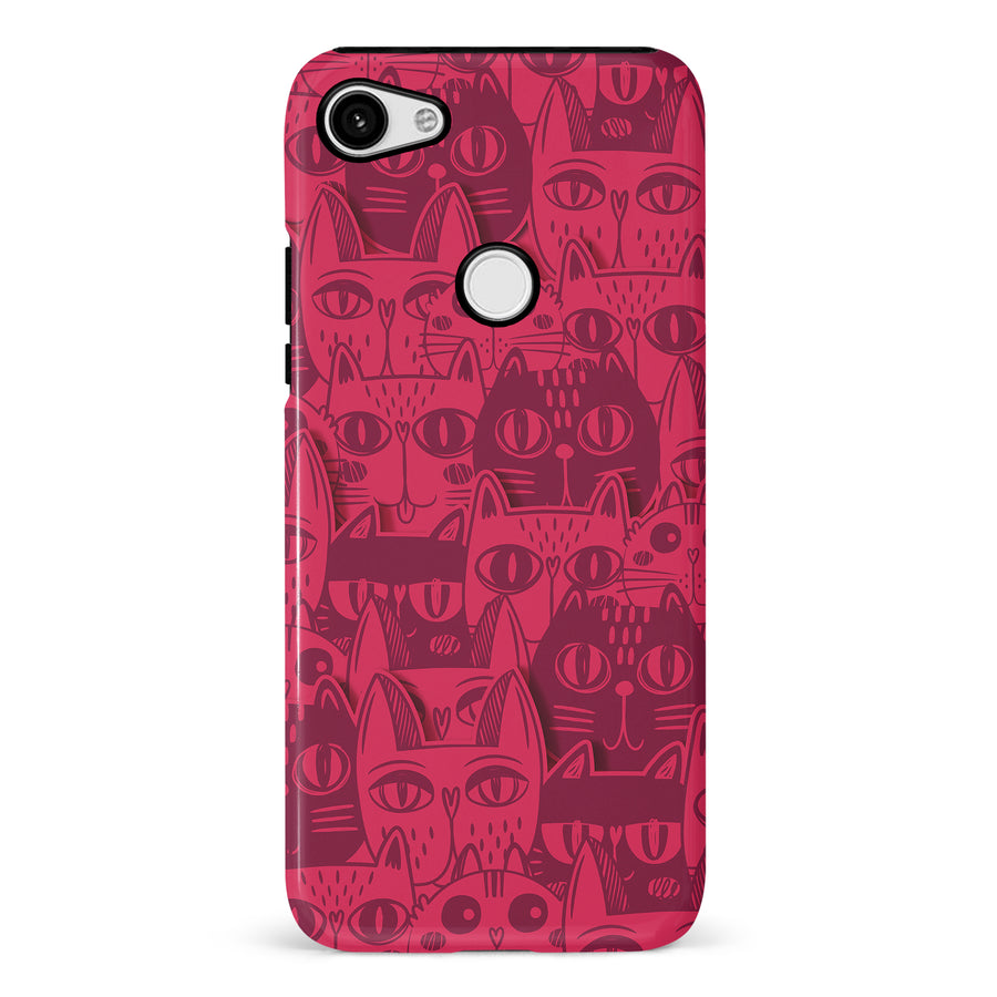 Abstract Cats Art Cat Phone Case - Red