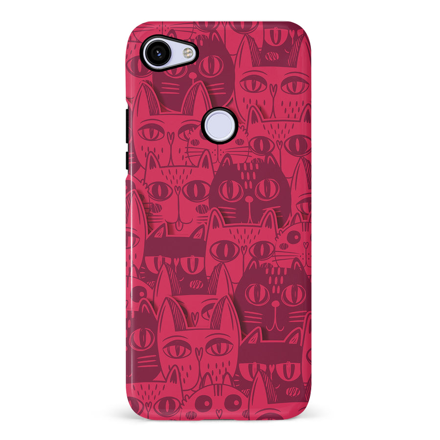 Abstract Cats Art Cat Phone Case - Red