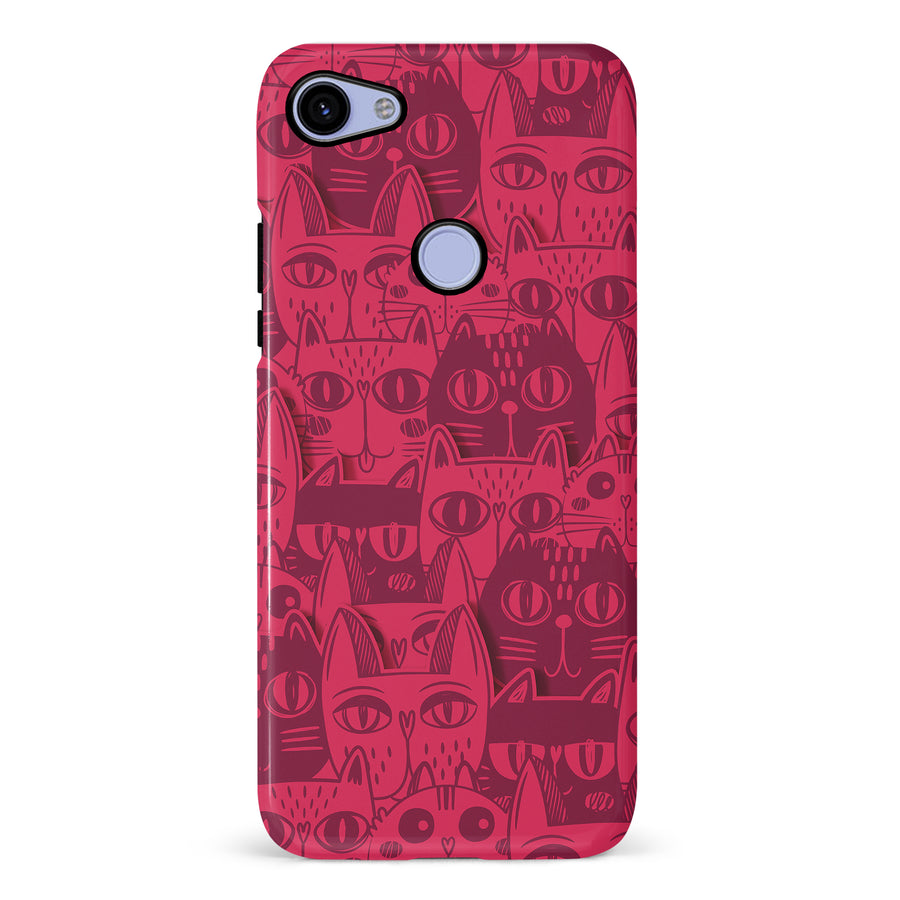 Abstract Cats Art Cat Phone Case - Red