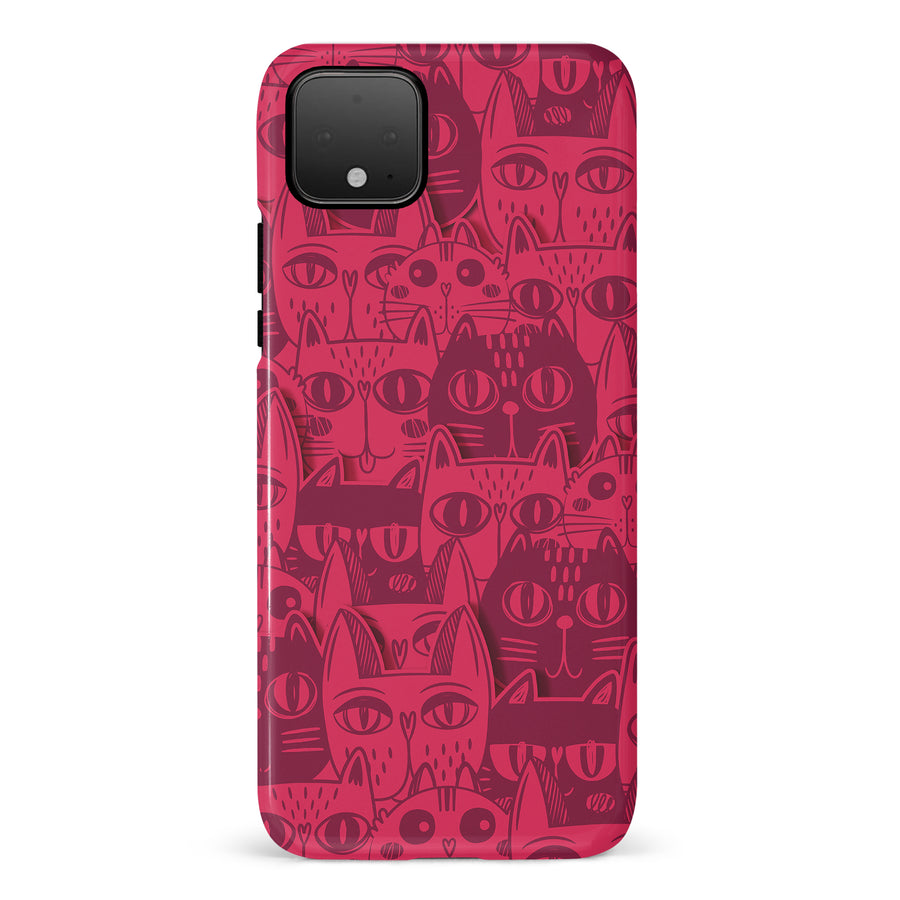 Abstract Cats Art Cat Phone Case - Red