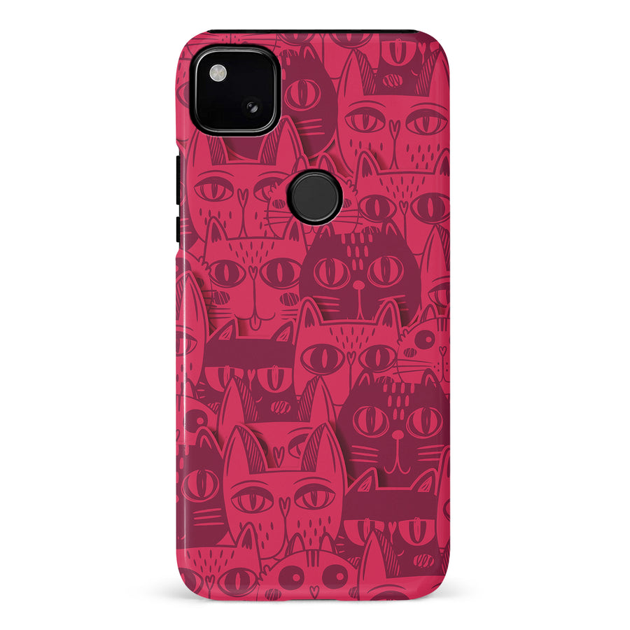 Abstract Cats Art Cat Phone Case - Red