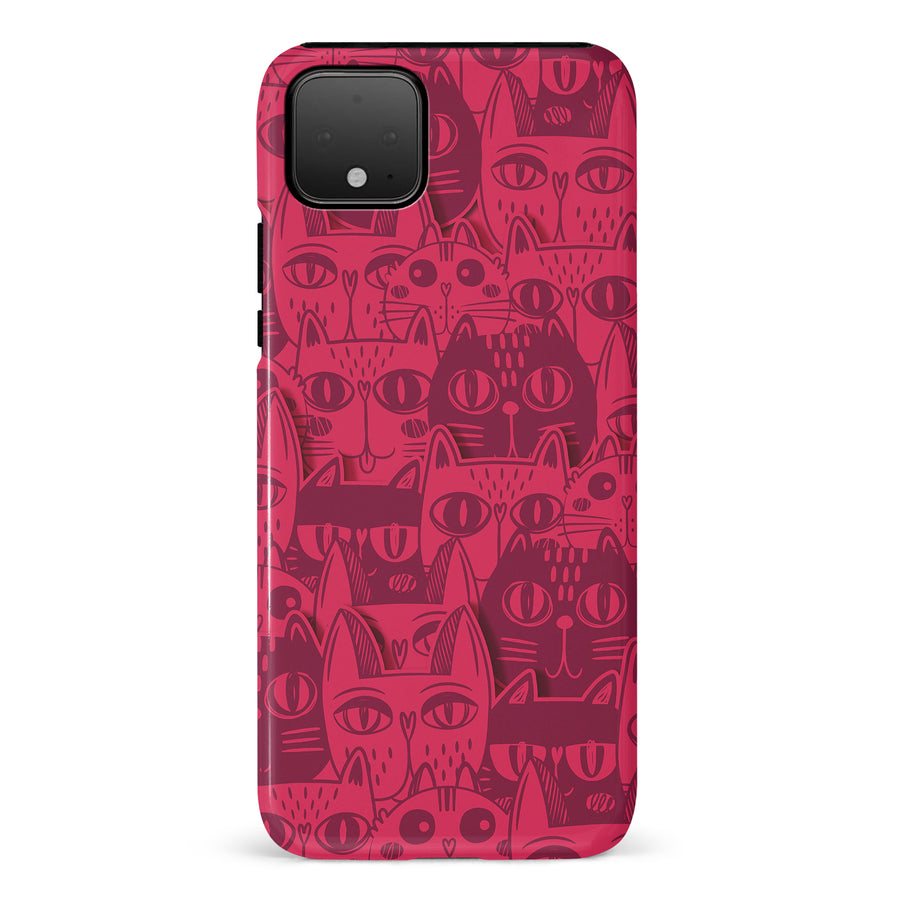 Abstract Cats Art Cat Phone Case - Red