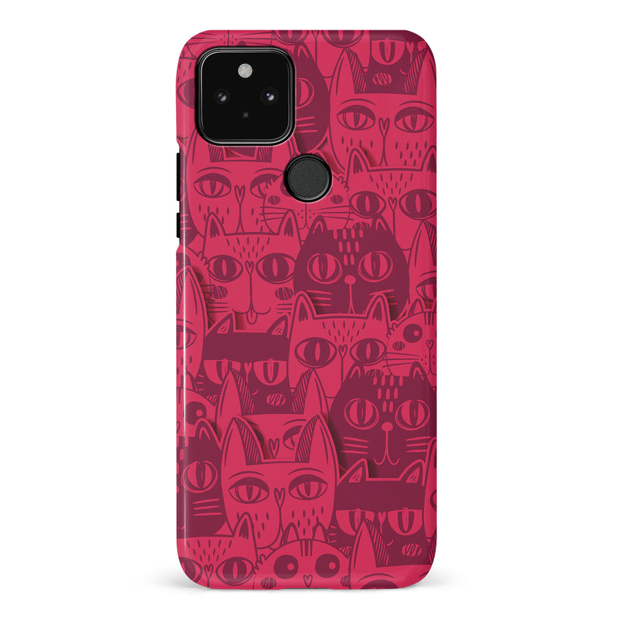 Abstract Cats Art Cat Phone Case - Red