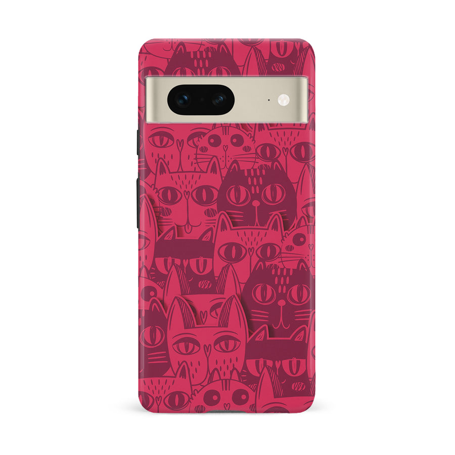 Abstract Cats Art Cat Phone Case - Red