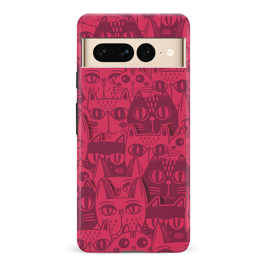 Abstract Cats Art Cat Phone Case - Red