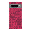 Google Pixel 8 Pro Abstract Cats Art Cat Phone Case - Red