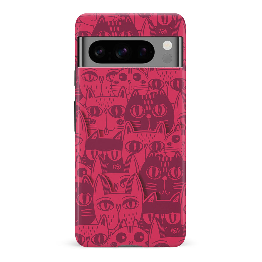 Abstract Cats Art Cat Phone Case - Red