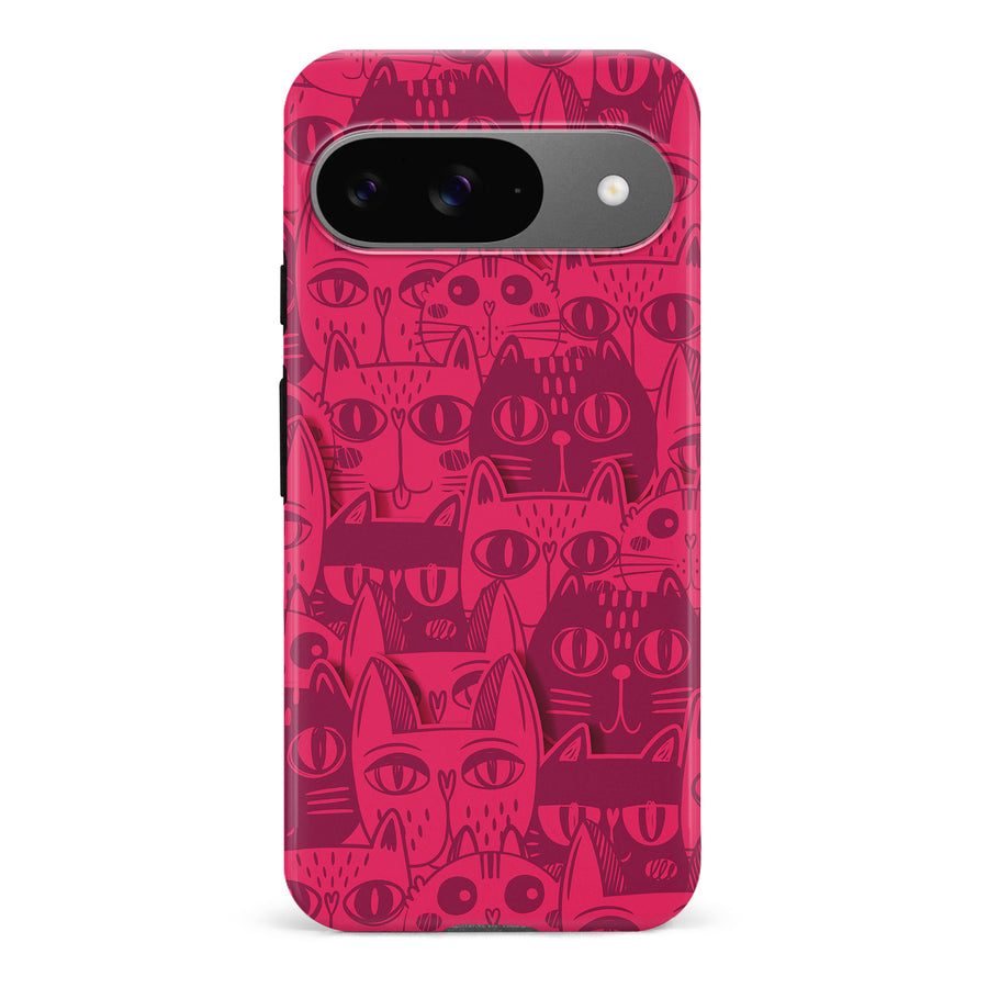 Abstract Cats Art Cat Phone Case - Red