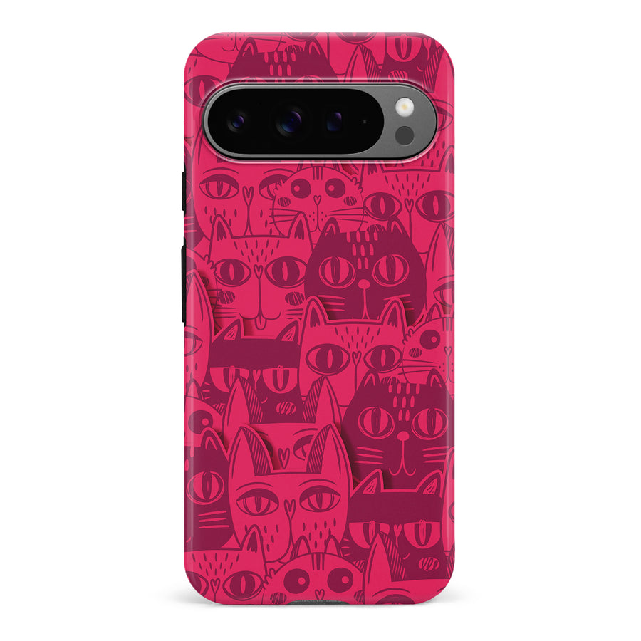 Abstract Cats Art Cat Phone Case - Red