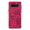 Samsung Galaxy Note 8 Abstract Cats Art Cat Phone Case - Red