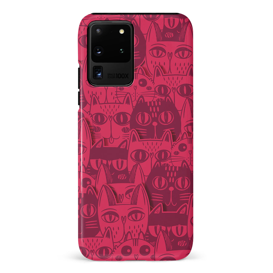 Abstract Cats Art Cat Phone Case - Red