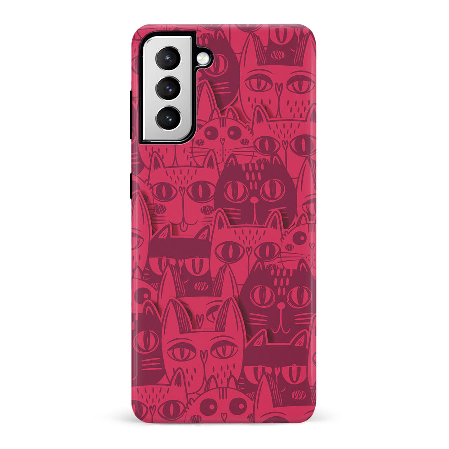 Abstract Cats Art Cat Phone Case - Red