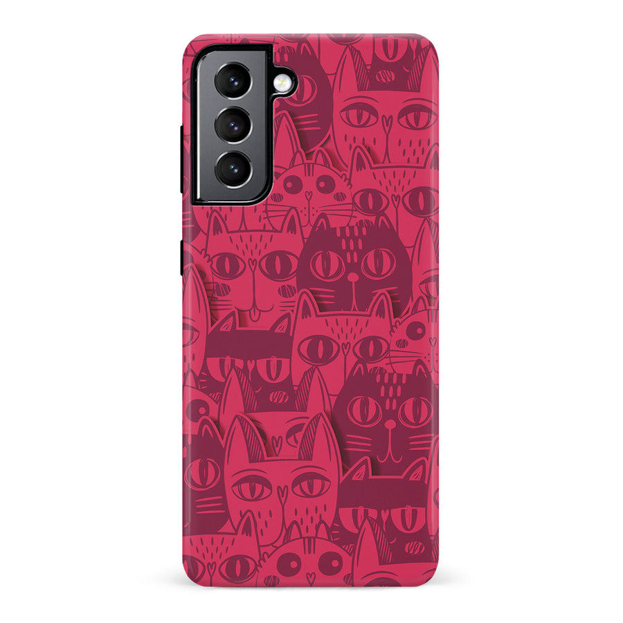 Abstract Cats Art Cat Phone Case - Red