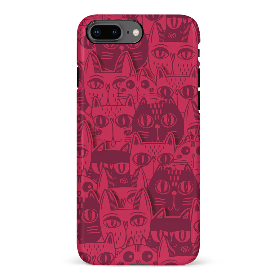 Abstract Cats Art Cat Phone Case - Red