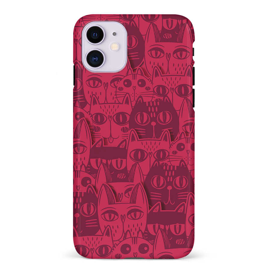 Abstract Cats Art Cat Phone Case - Red