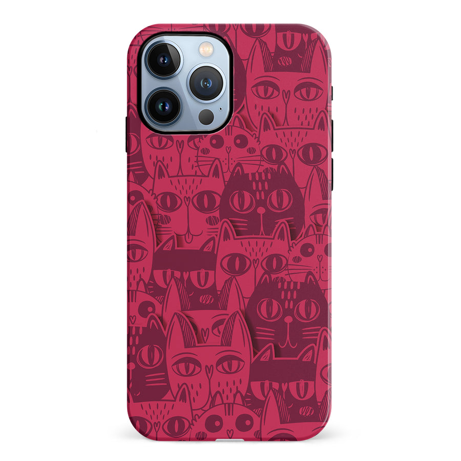 Abstract Cats Art Cat Phone Case - Red