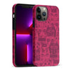 iPhone 13 Pro Max Abstract Cats Art Cat Phone Case - Red