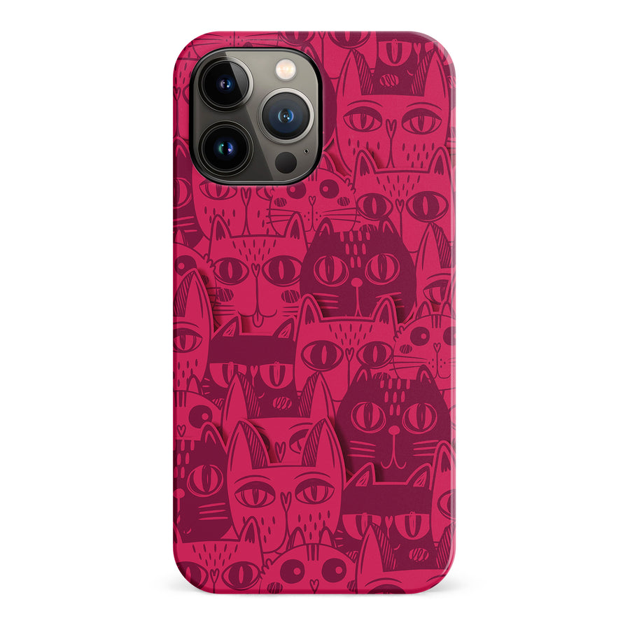 Abstract Cats Art Cat Phone Case - Red