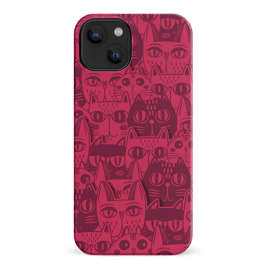 Abstract Cats Art Cat Phone Case - Red