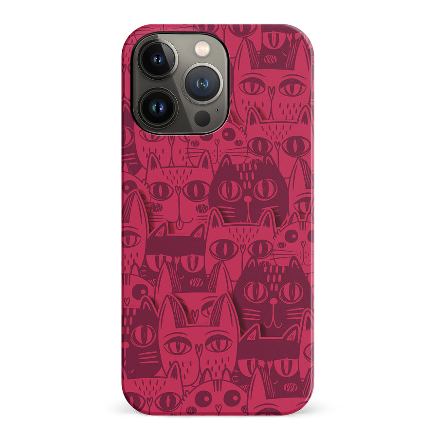 Abstract Cats Art Cat Phone Case - Red