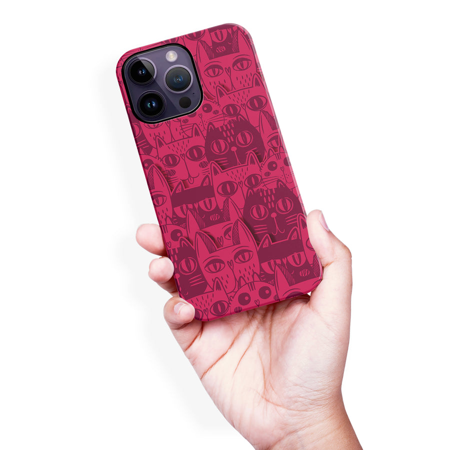 Abstract Cats Art Cat Phone Case - Red