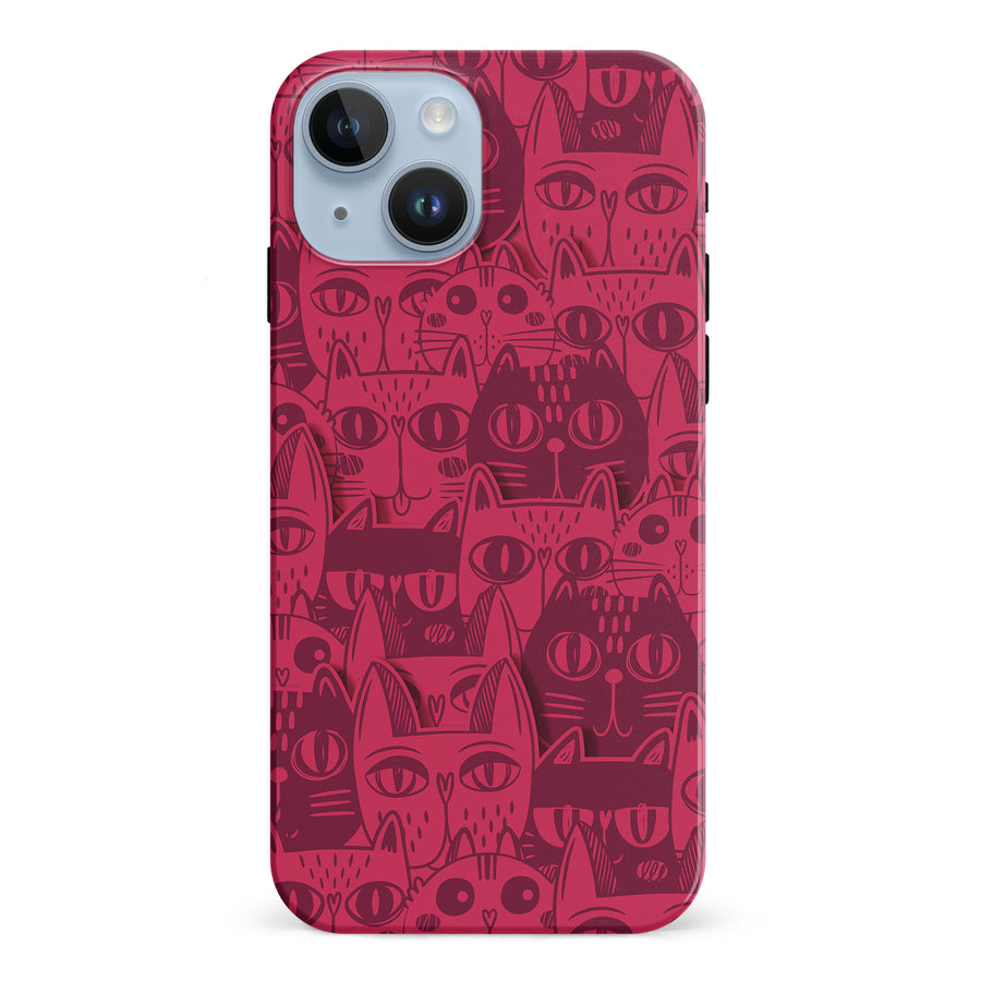 Abstract Cats Art Cat Phone Case - Red