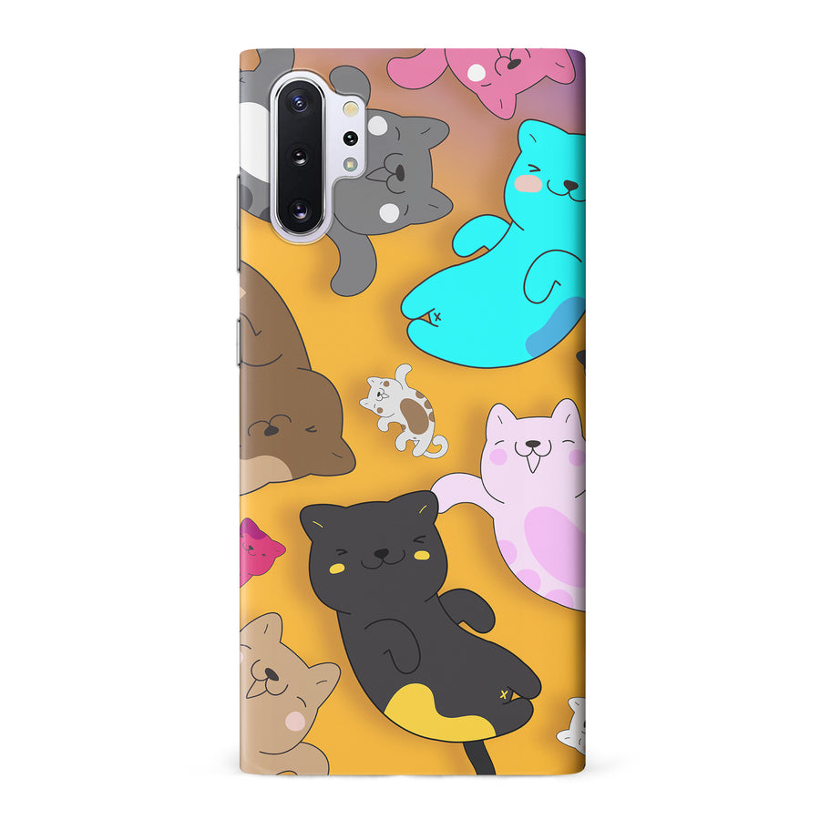 Playful Pastel Cats on Yellow Background Cat Phone Case