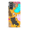 Samsung Galaxy S21 Plus Playful Pastel Cats on Yellow Background Cat Phone Case