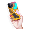 iPhone 14 Pro Max Playful Pastel Cats on Yellow Background Cat Phone Case
