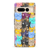 Google Pixel 7 Pro Watercolor Cats with Glasses Multicolor Design Cat Phone Case