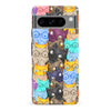 Google Pixel 8 Pro Watercolor Cats with Glasses Multicolor Design Cat Phone Case