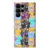 Samsung Galaxy S22 Ultra Watercolor Cats with Glasses Multicolor Design Cat Phone Case