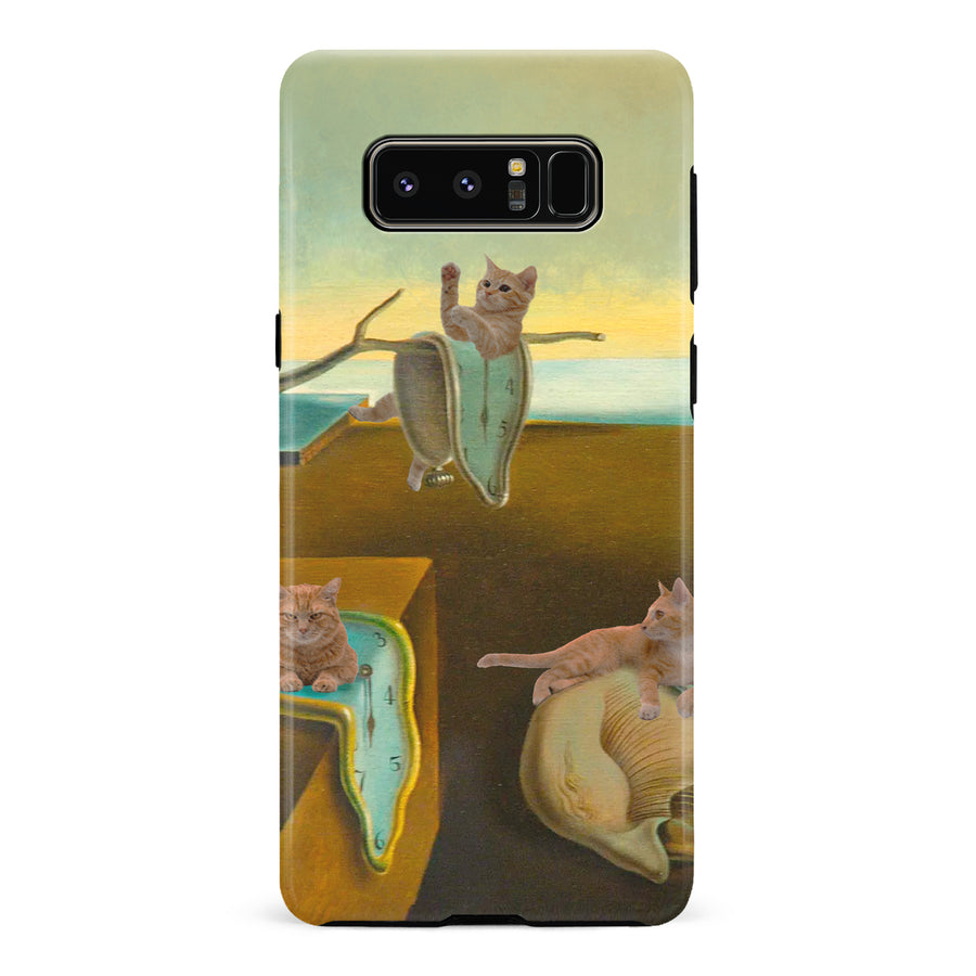 Surreal Cats on Melting Clocks Artistic Cat Phone Case