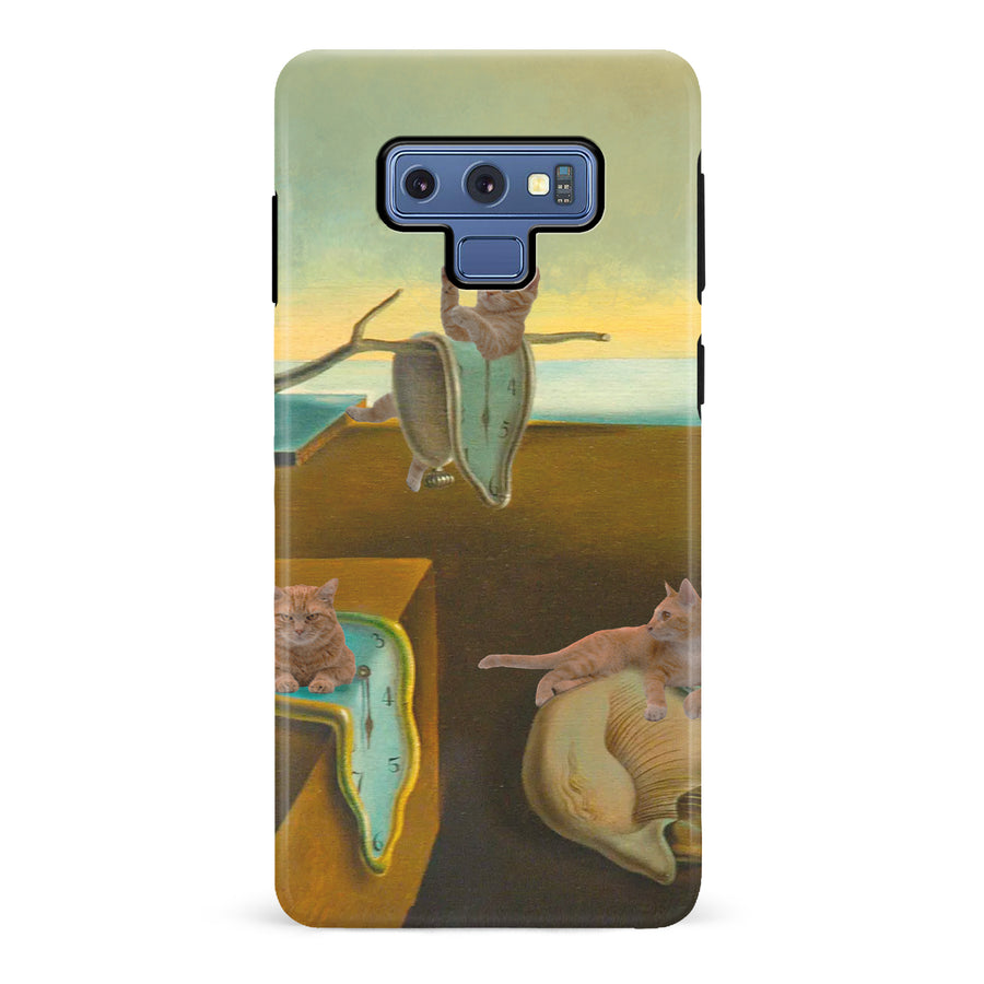 Surreal Cats on Melting Clocks Artistic Cat Phone Case