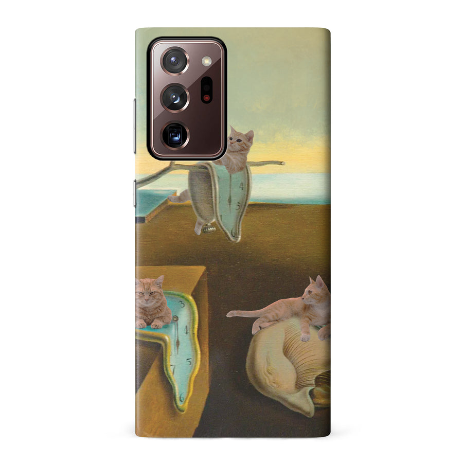 Samsung Galaxy Note 20 Ultra Surreal Cats on Melting Clocks Artistic Cat Phone Case