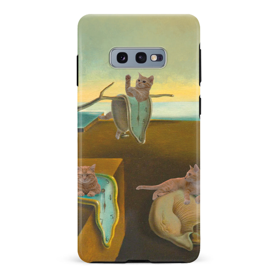 Surreal Cats on Melting Clocks Artistic Cat Phone Case