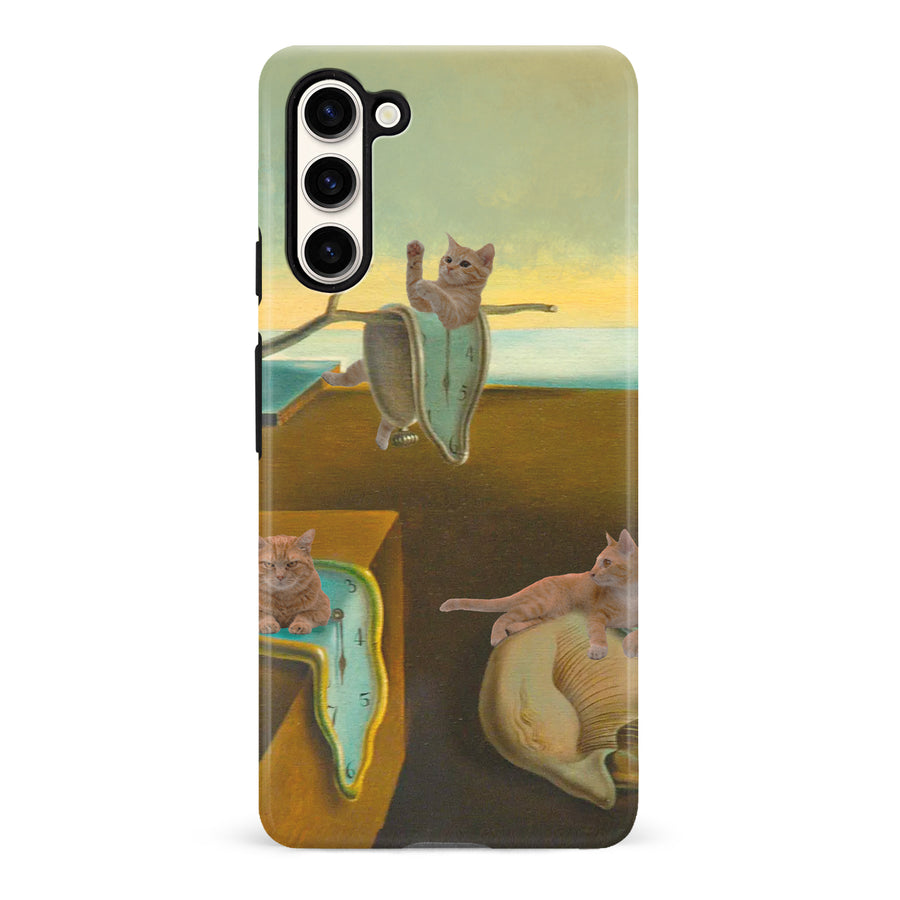 Surreal Cats on Melting Clocks Artistic Cat Phone Case