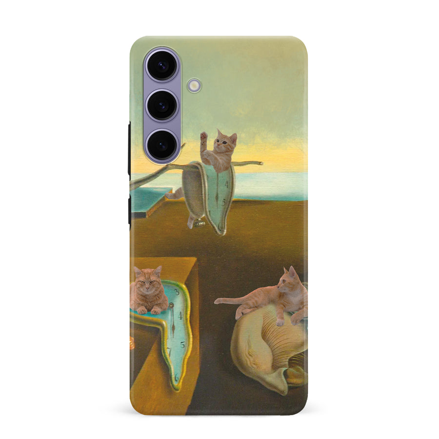 Surreal Cats on Melting Clocks Artistic Cat Phone Case