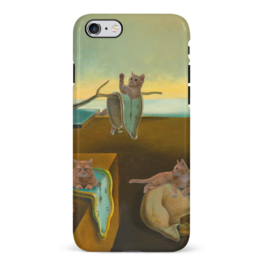 iPhone 6 Surreal Cats on Melting Clocks Artistic Cat Phone Case