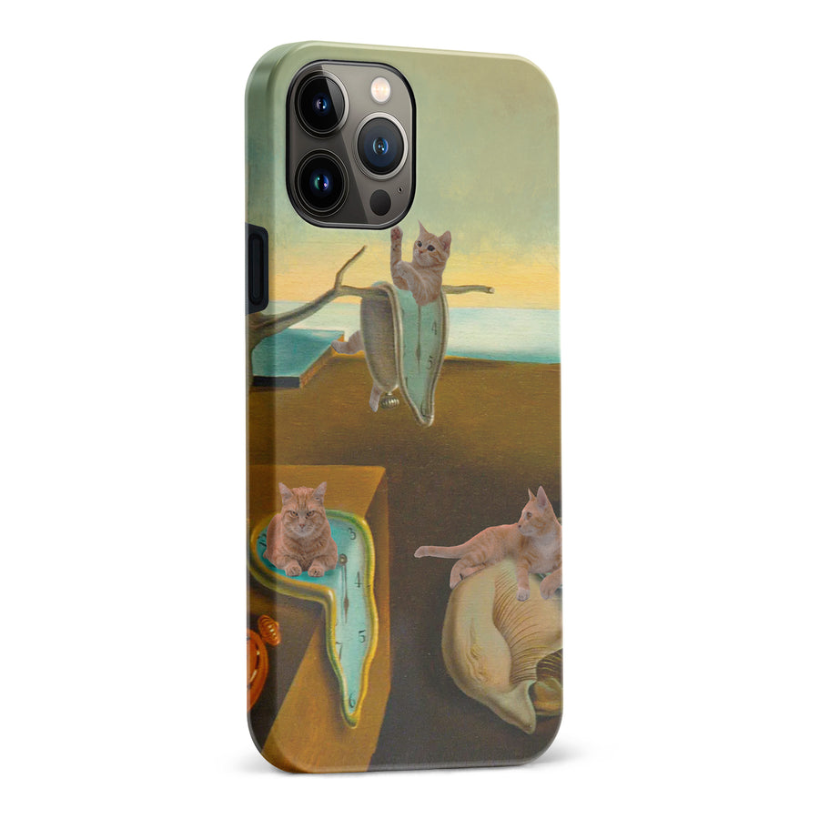 Surreal Cats on Melting Clocks Artistic Cat Phone Case