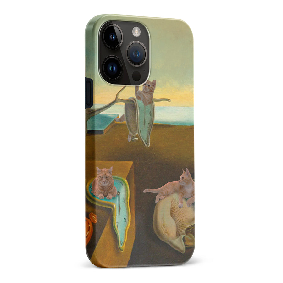 Surreal Cats on Melting Clocks Artistic Cat Phone Case