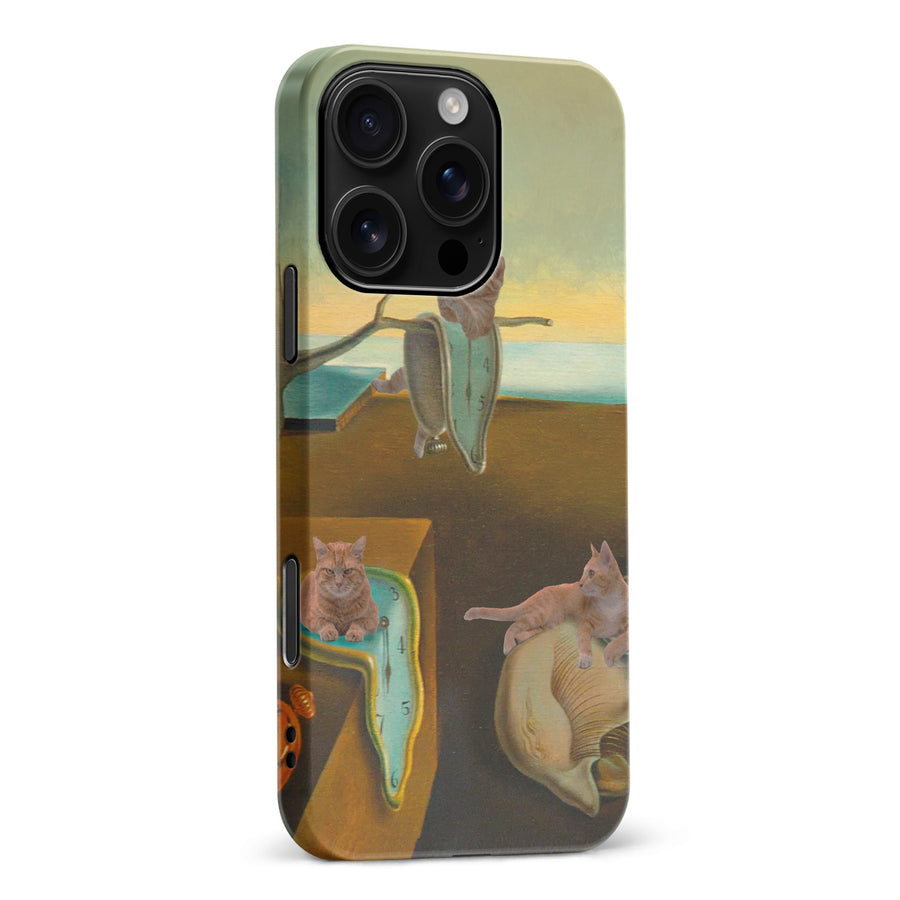 Surreal Cats on Melting Clocks Artistic Cat Phone Case