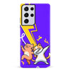 Samsung Galaxy S21 Ultra Dabbing Cats on Purple with Lightning Bolt Cat Phone Case