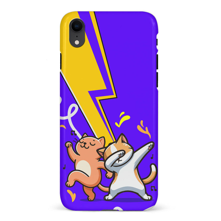 Dabbing Cats on Purple with Lightning Bolt Cat Phone Case