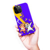 iPhone 15 Pro Max Dabbing Cats on Purple with Lightning Bolt Cat Phone Case